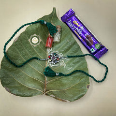 Timeless Navratna Rakhi - Green
