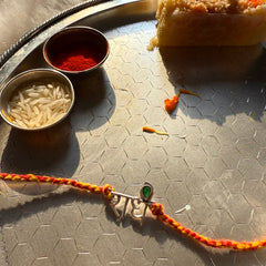Radhey Radhey Sterling Silver Rakhi