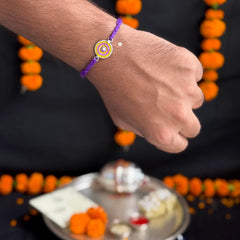 Pure Silver Rakhi with Meenakari Work