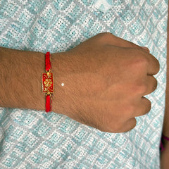 Sterling Silver Meenakari Rakhi