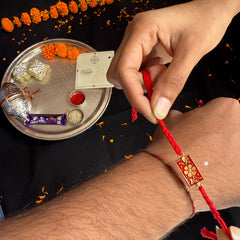 Sterling Silver Meenakari Rakhi