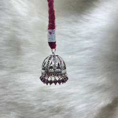 Sterling Silver Lumba Rakhi (Maroon)