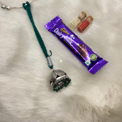 Sterling Silver Lumba Rakhi (Green)