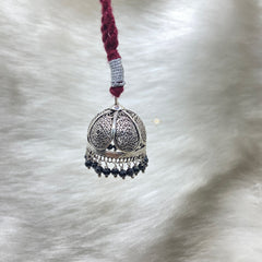 Sterling Silver Lumba Rakhi (Maroon)