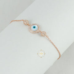 Sparkling Silver Treasure Evil Eye Bracelet