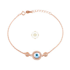 Sparkling Silver Treasure Evil Eye Bracelet