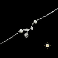 Sparkling Silver Blooming Rose Bracelet (Piece)