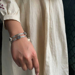 Dilkash Dual Layered Flower Bangle (Piece)