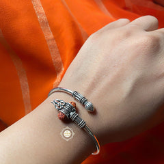 Sterling Silver Rudraksh Kada