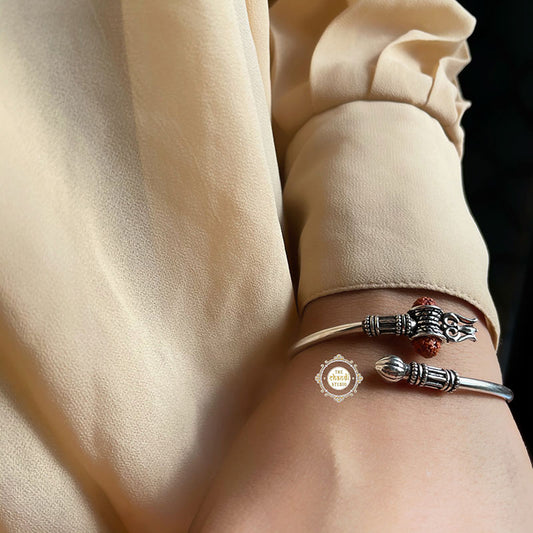 Sterling Silver Rudraksh Kada