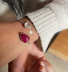 Rustic Romance Rose Quartz-Ruby Bracelet (Piece)