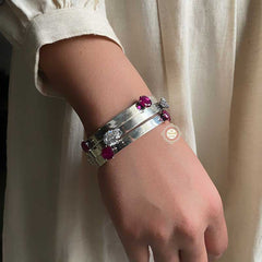 Exquisite Stone Embedded Bangle (Piece)