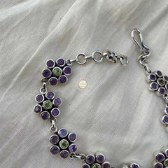 Amethyst Peridot Flower Bracelet (Piece)