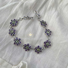 Amethyst Peridot Flower Bracelet (Piece)
