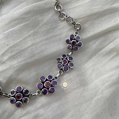 Amethyst Pink Tourmaline Flower Bracelet (Piece)