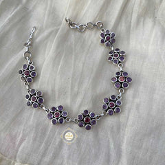 Amethyst Pink Tourmaline Flower Bracelet (Piece)