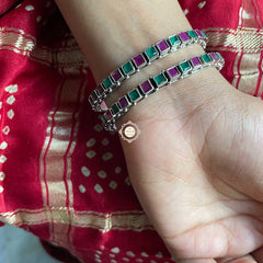 Dilkash Square Stone Bangle (Piece)