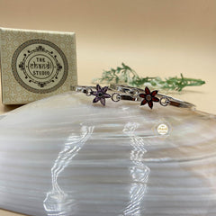 Rustic Romance Openable Flower Bracelet Garnet (Piece)