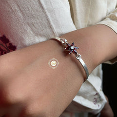Rustic Romance Openable Flower Bracelet Garnet (Piece)
