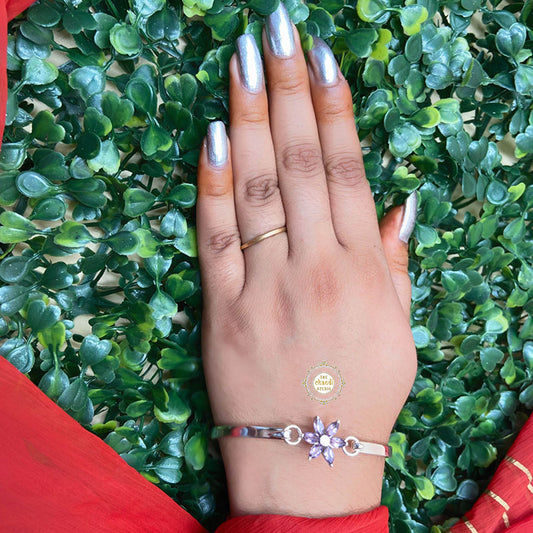 Rustic Romance Openable Flower Bracelet Amethyst (Piece)