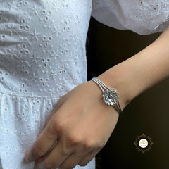 Timeless Floral Glass Cuff  (Piece)