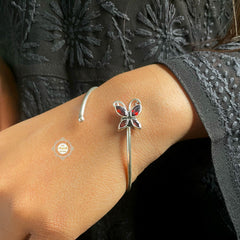 Rustic Romance Garnet Butterfly Kada (Piece)
