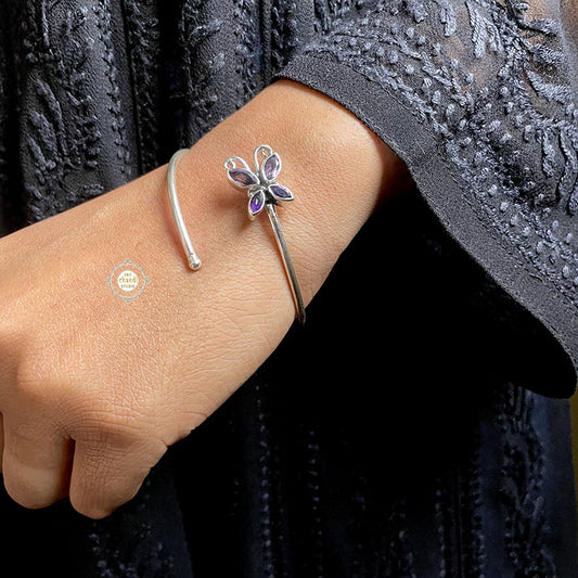 Rustic Romance Amethyst Butterfly Kada (Piece)