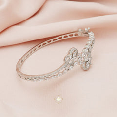 Sparkling Silver Blushing Blossom Cuff