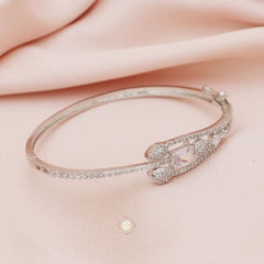 Sparkling Silver Blushing Blossom Cuff