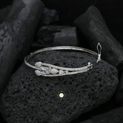 Sparkling Silver Blushing Blossom Cuff