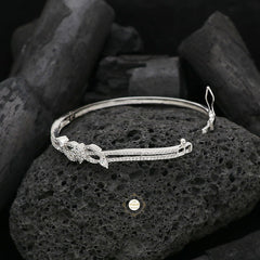 Sparkling Silver Blushing Blossom Cuff (Piece)