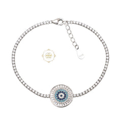 Sparkling Silver Classic Evil Eye Bracelet