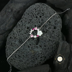 Sparkling Silver Floral Bracelet
