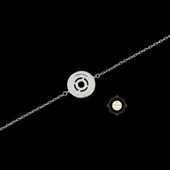 Sparkling Silver Glow Circle Bracelet