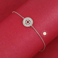 Sparkling Silver Glow Circle Bracelet