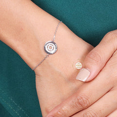 Sparkling Silver Glow Circle Bracelet