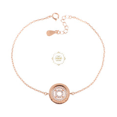 Sparkling Silver Glow Circle Bracelet