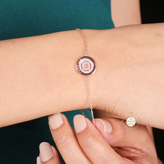 Sparkling Silver Glow Circle Bracelet