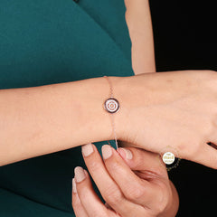 Sparkling Silver Glow Circle Bracelet