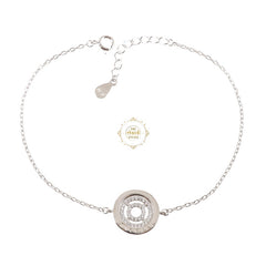 Sparkling Silver Glow Circle Bracelet