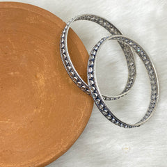 Sterling Silver Stone Bangle
