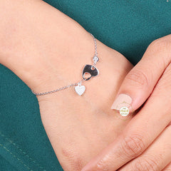 Sparkling Silver Heart Shine Bracelet