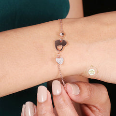 Sparkling Silver Heart Shine Bracelet