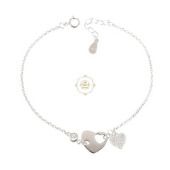 Sparkling Silver Heart Shine Bracelet
