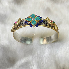 Sterling Silver Turquoise Kada (Piece)