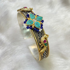 Sterling Silver Turquoise Kada (Piece)