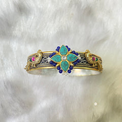 Sterling Silver Turquoise Kada (Piece)