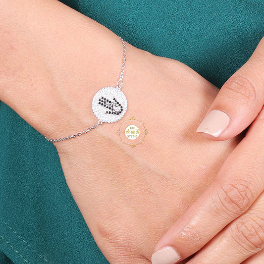 Sparkling Silver Hamsa Palm Bracelet