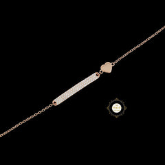 Sparkling Silver Heart felt Bracelet