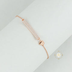 Sparkling Silver Heart felt Bracelet